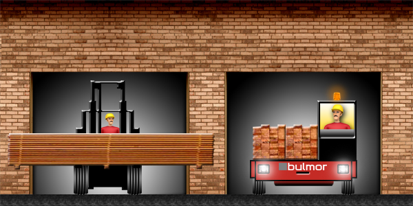 Bulmor side lifts move long lumber and pipe through doorways