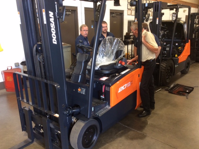 Forklift training on site